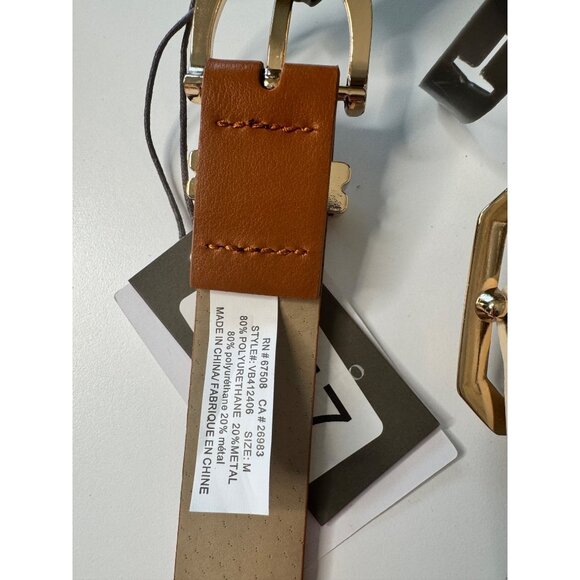 2- Vince Camuto Nordstrom Size Medium Belts Cream Brown NWT - Picture 5 of 8